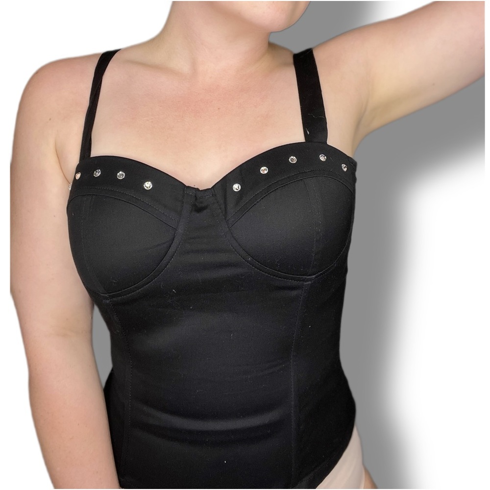 Y2K Black Bustier Top By No Strings Attached Size Medium